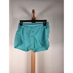 Nike Dri-FIT Women Running Shorts Teal Blue Zipper Pocket XS